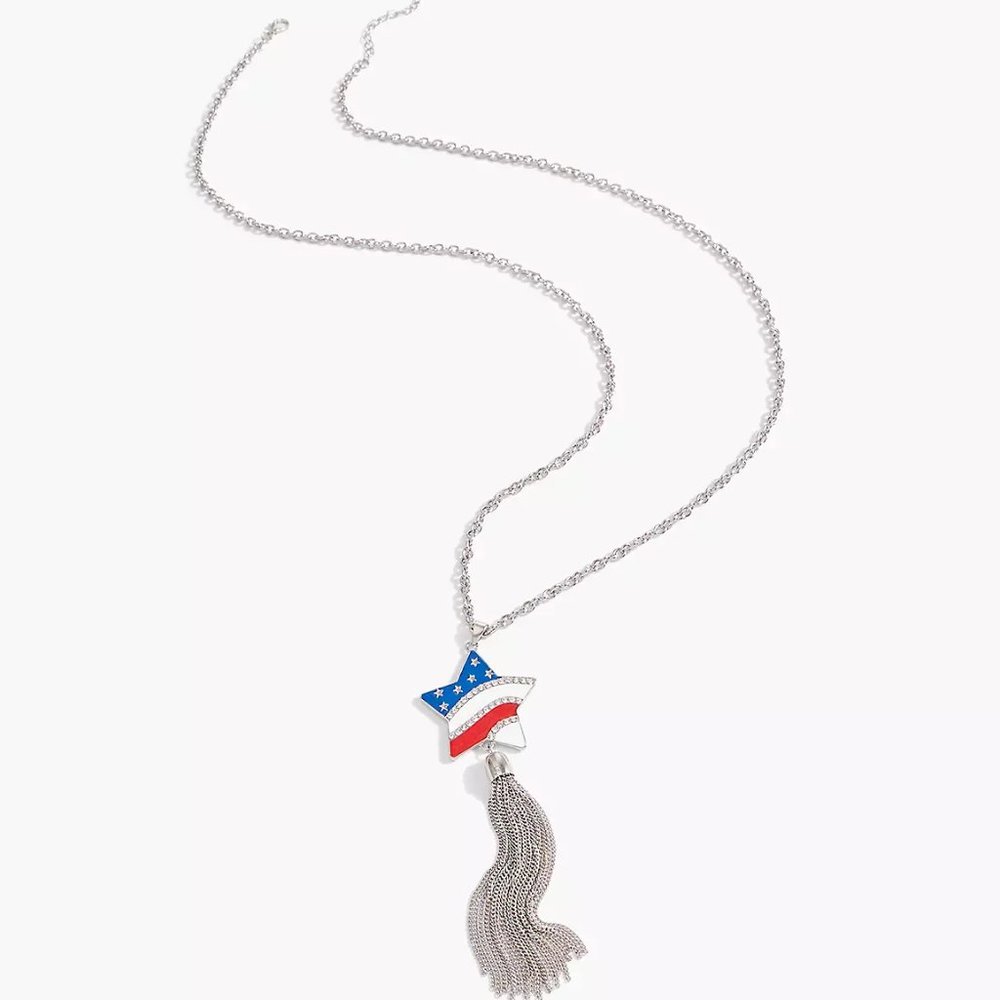 Lane Bryant AMERICANA STAR TASSEL PENDANT NECKLACE